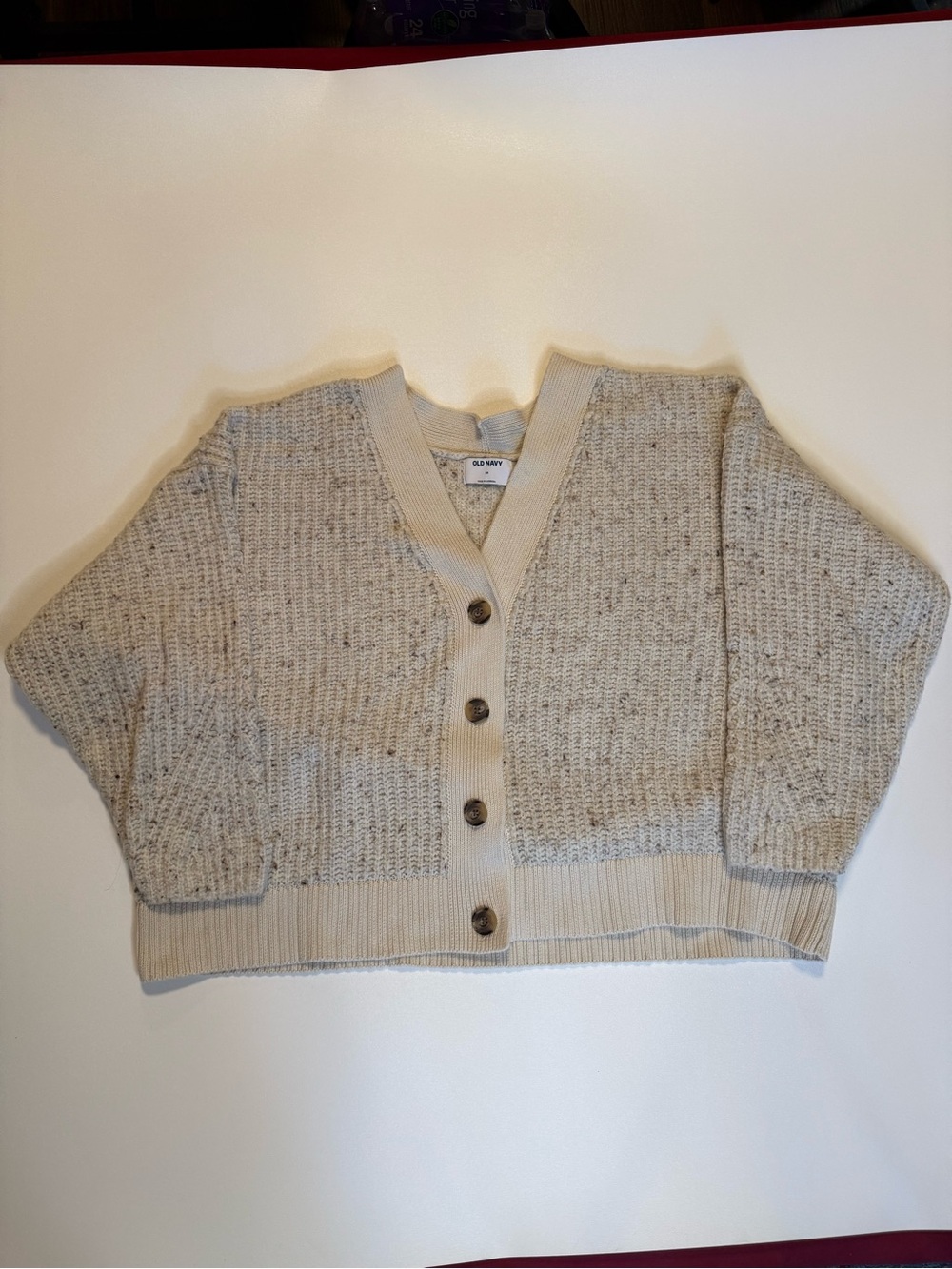 Old Navy Oatmeal Button-Front Knit Sweater Cardigan